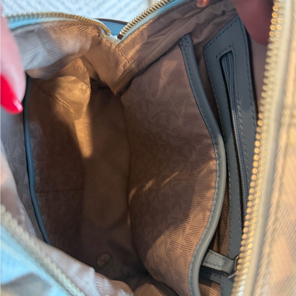 Michael Kors Gray blue Monogram Backpack and Wallet Set - Picture 2 of 4